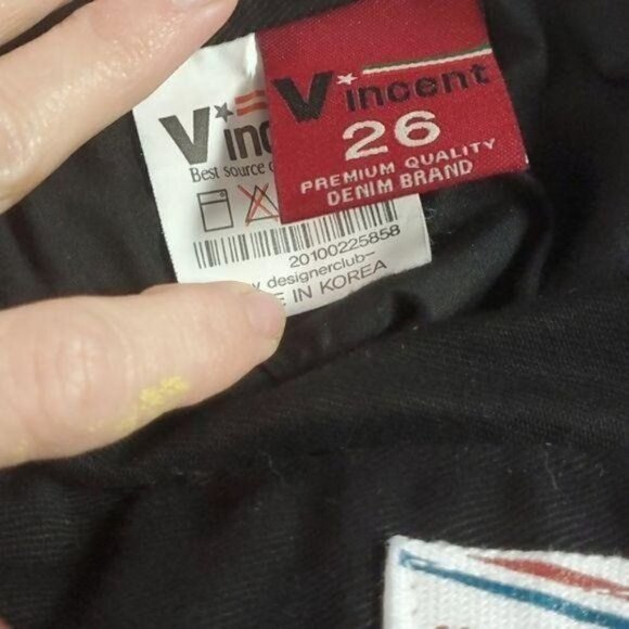 Vincent by Designerclub Jeans Aztec Embroidered Sz. 26 Black Jeans with Pockets - Picture 3 of 12